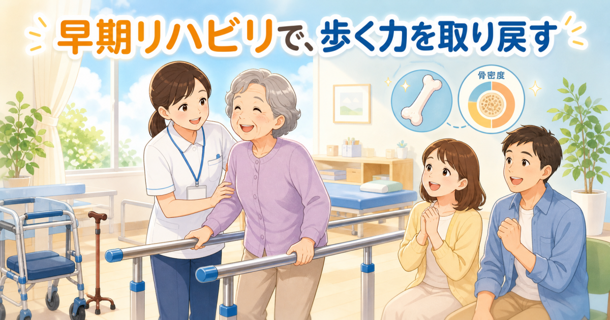 大腿骨頸部骨折の高齢者へ｜早期リハビリのメリットと開始時期を解説