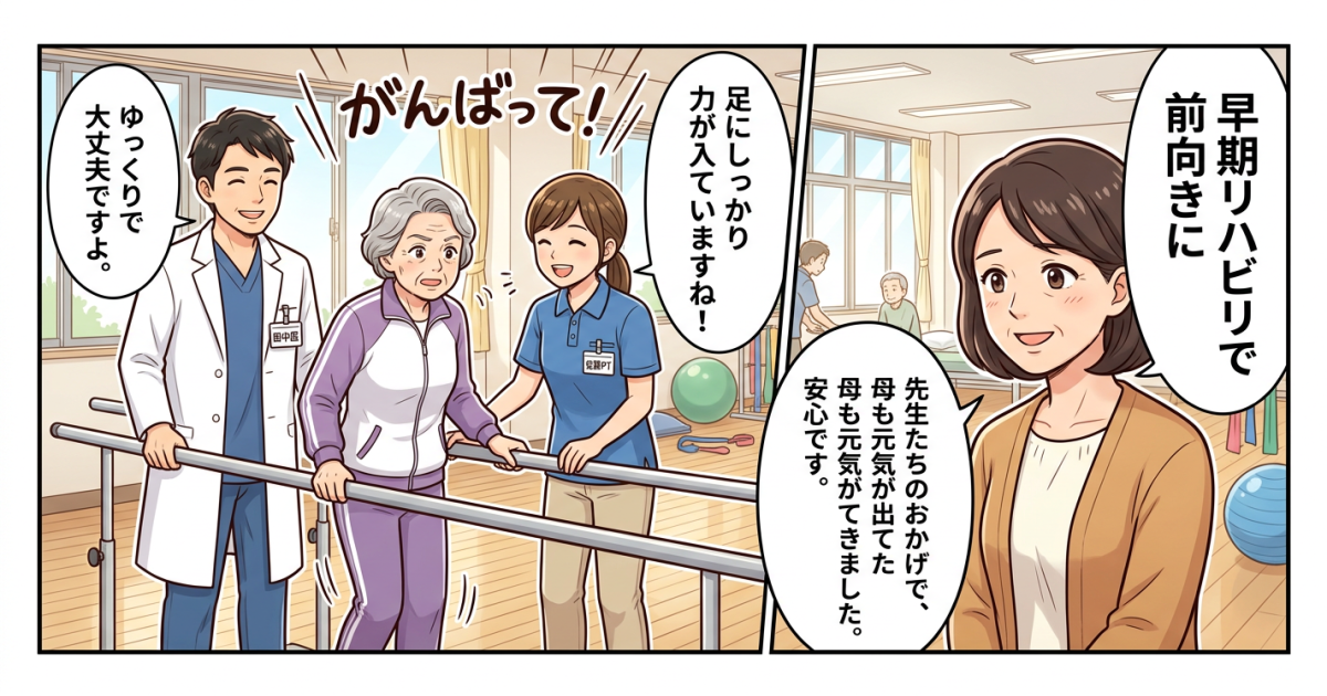 大腿骨頸部骨折の高齢者へ｜早期リハビリのメリットと開始時期を解説