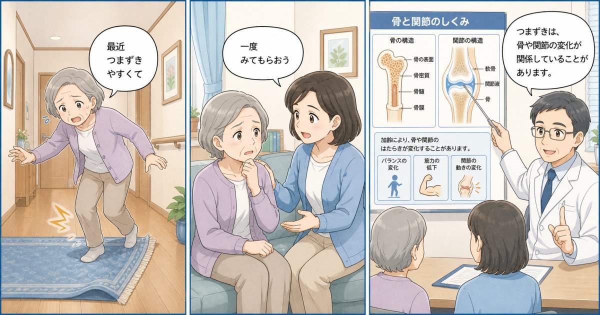 高齢者のつまずきは転倒の前兆?原因と何科を受診すべきか解説