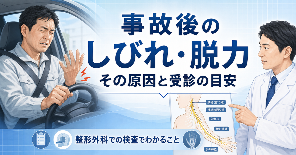 事故後数日からの手足のしびれを放置すると？原因と受診の目安